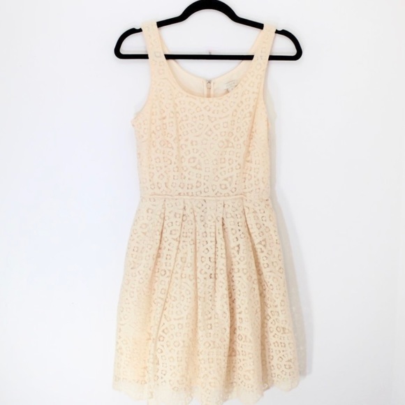 J CREW Pale Peach Lace Dress Lined Pockets Size 2 - Picture 8 of 8